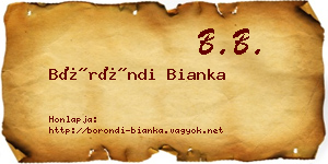 Böröndi Bianka névjegykártya