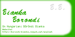 bianka borondi business card