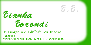 bianka borondi business card